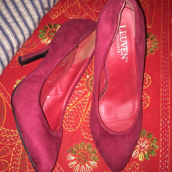 Suede Red Heels - Picture 3 of 3